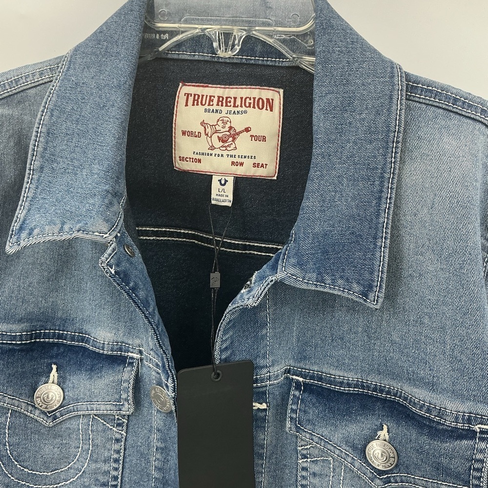 NWT True Religion Light Blue Denim Jacket A0512 - Picture 3 of 5